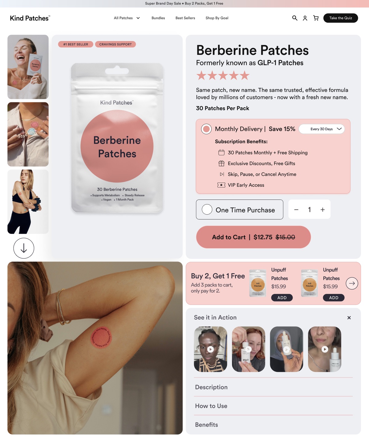 Kind Patches website design and ecommerce creative direction