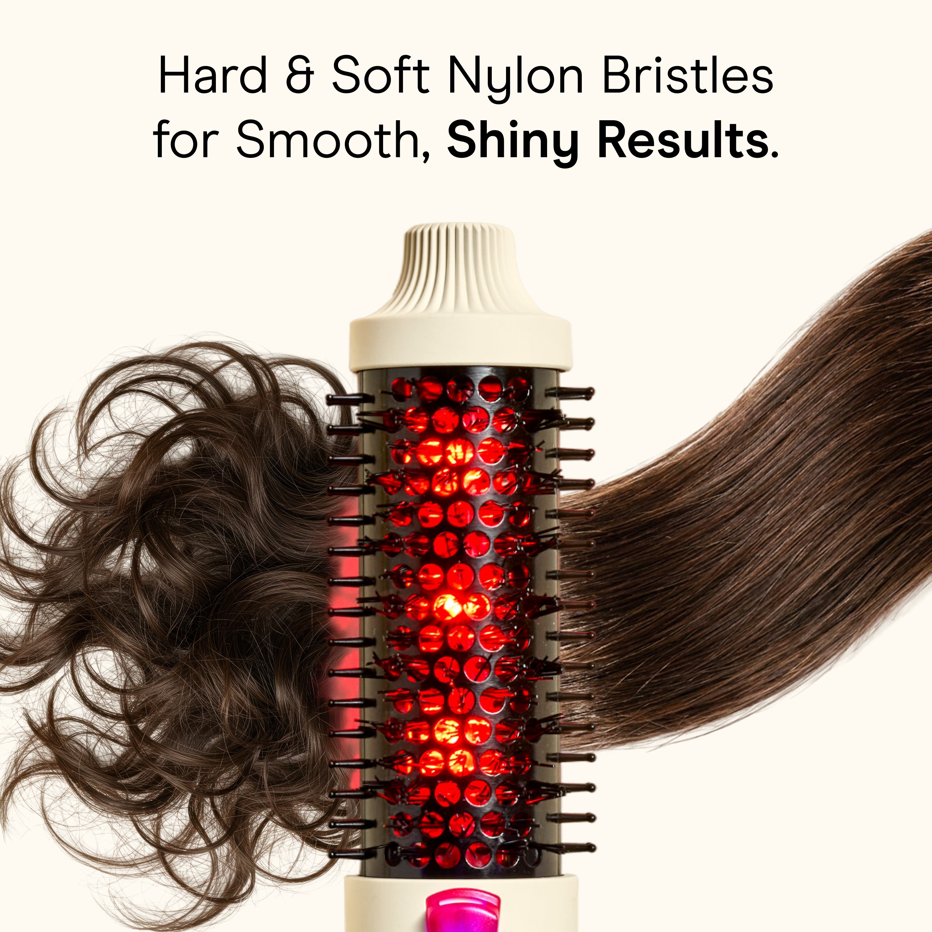 Conair round styling brush frame detailing the mixed bristle design
