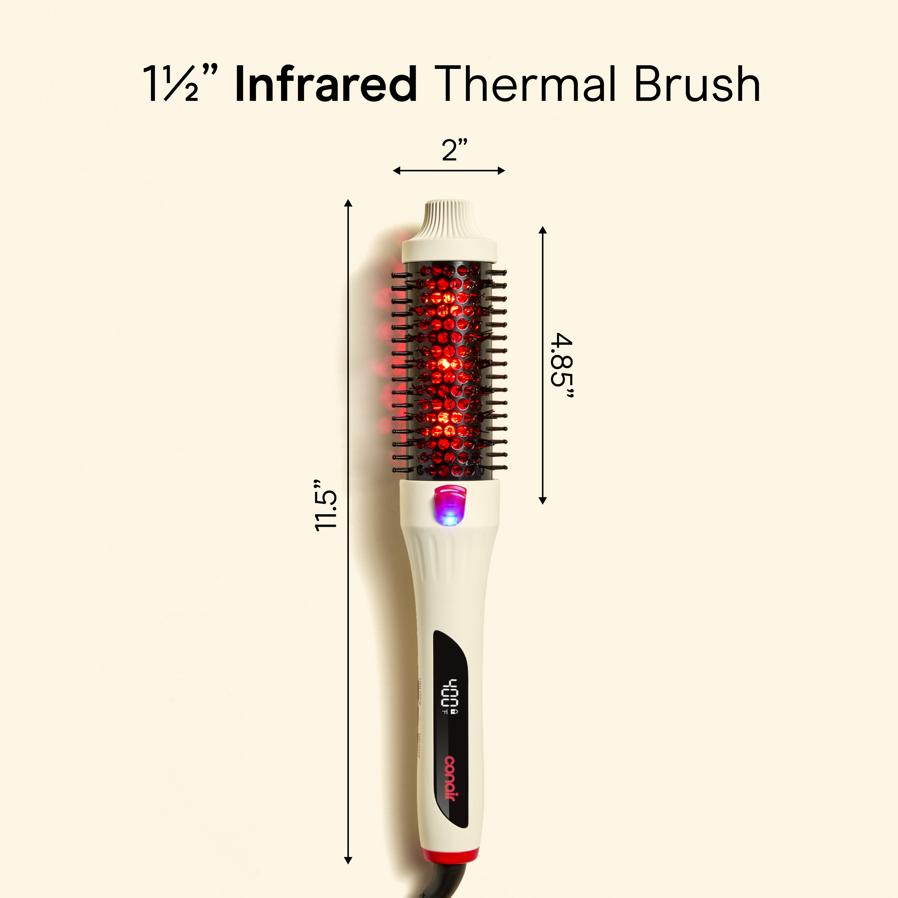 Conair Infrared Thermal Brush secondary dimensions frame
