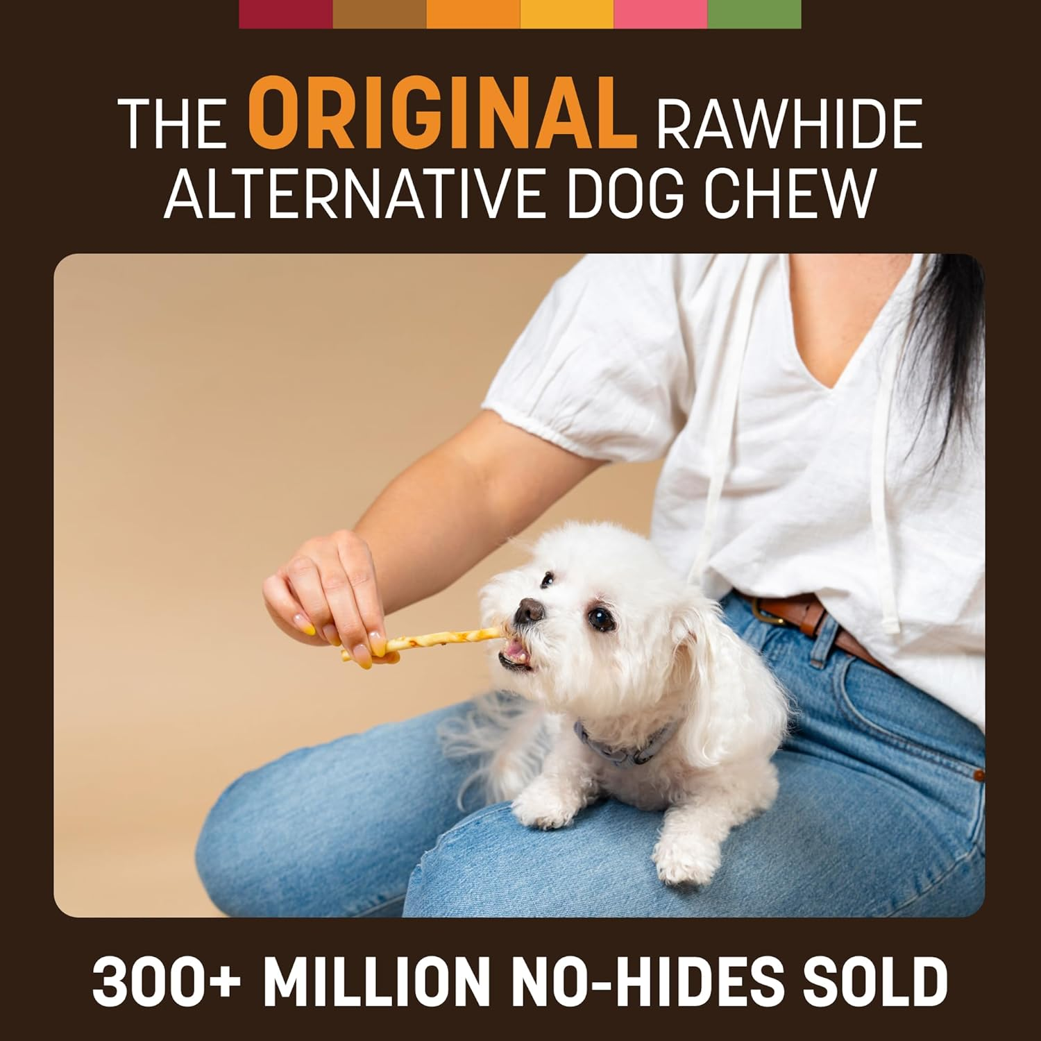 Earth Animal No-Hide 'Original Rawhide Alternative' opener with a Bichon