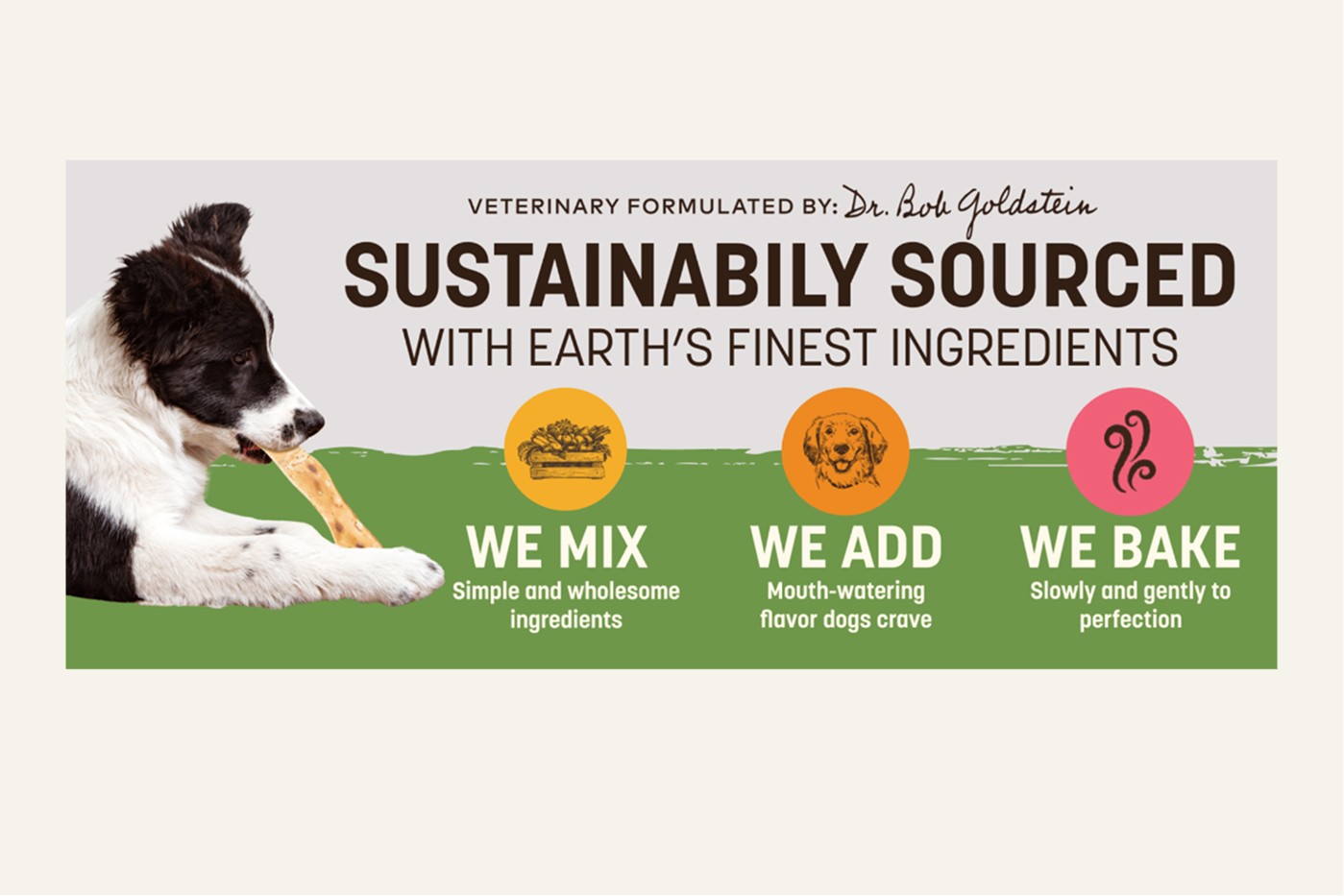 Earth Animal No-Hide 'Sustainably Sourced' banner