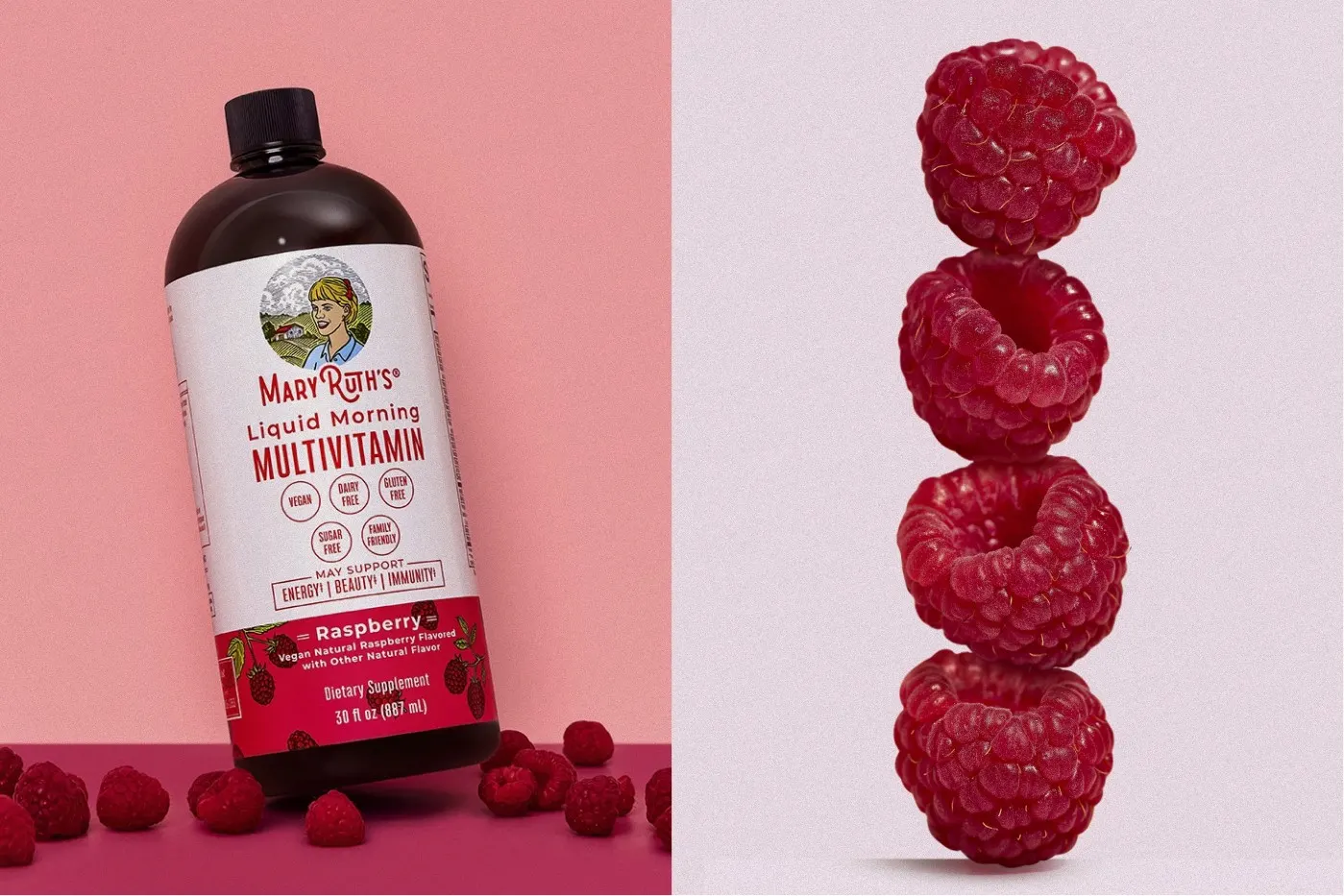 MaryRuth’s flavor range styled in matching color