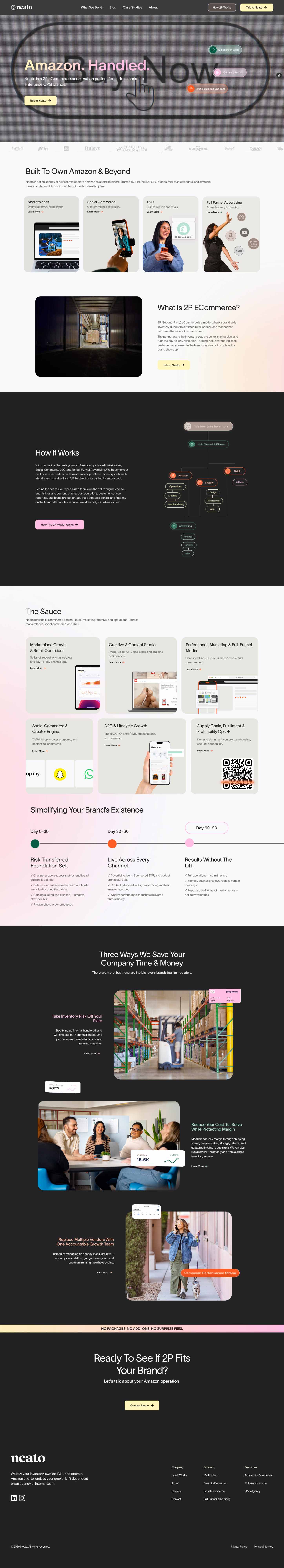 Neato full marketing site page scroll