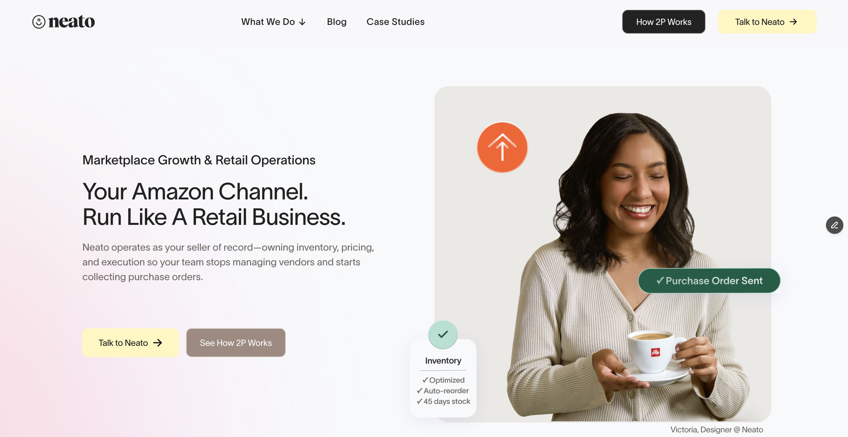 Neato marketing site hero section