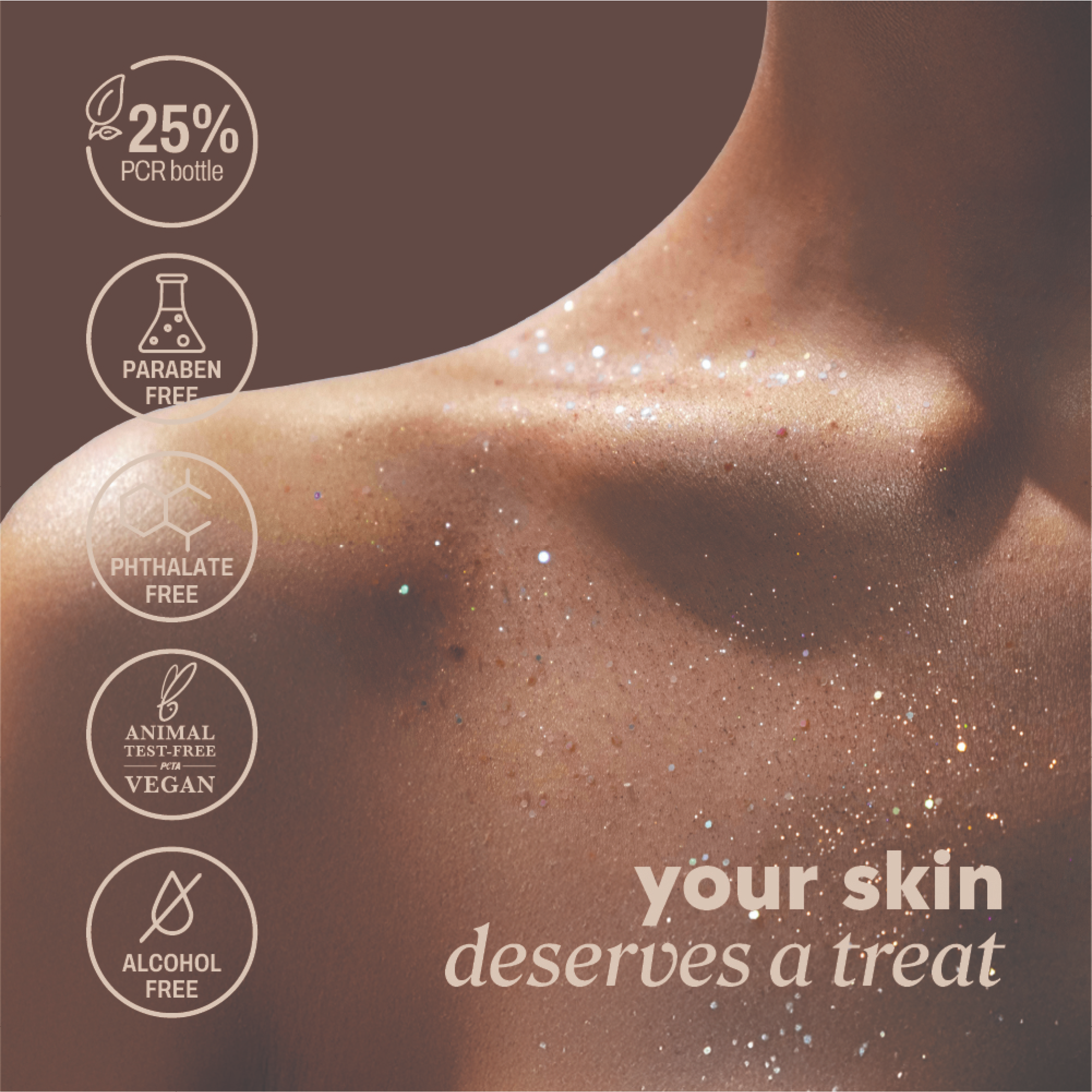 Onyx Professional body line 'your skin deserves a treat' lifestyle frame
