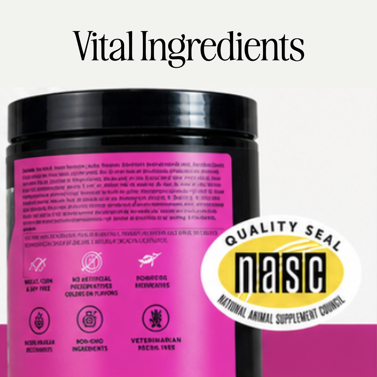 Pet Honesty 'Vital Ingredients' seal frame